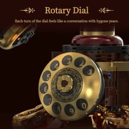 Technical MOC Retro Rotary Dial Telephone Rotating Carousel Building Blocks Vintage Classic Decoration Bricks MOC Toy Adult Gift
