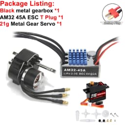 Full Metal Gearbox 2322 2600KV Brushless Motor AM32 45A ESC 21g Servo/2CH Receiver for RC Car Crawler MN82 MN78 MN168 MN99 MN98