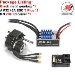 Full Metal Gearbox 2322 2600KV Brushless Motor AM32 45A ESC 21g Servo/2CH Receiver for RC Car Crawler MN82 MN78 MN168 MN99 MN98