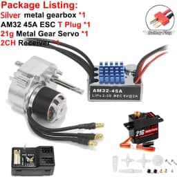 Full Metal Gearbox 2322 2600KV Brushless Motor AM32 45A ESC 21g Servo/2CH Receiver for RC Car Crawler MN82 MN78 MN168 MN99 MN98