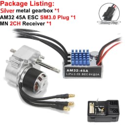 Full Metal Gearbox 2322 2600KV Brushless Motor AM32 45A ESC 21g Servo/2CH Receiver for RC Car Crawler MN82 MN78 MN168 MN99 MN98
