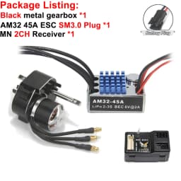Full Metal Gearbox 2322 2600KV Brushless Motor AM32 45A ESC 21g Servo/2CH Receiver for RC Car Crawler MN82 MN78 MN168 MN99 MN98