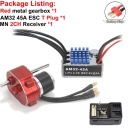 Full Metal Gearbox 2322 2600KV Brushless Motor AM32 45A ESC 21g Servo/2CH Receiver for RC Car Crawler MN82 MN78 MN168 MN99 MN98