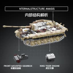 TK8004 Military Building Blocks King Tiger Heavy Tank Panzer VI Ausf.B Model Armored Vehicle Toy for Adults 2143PCS