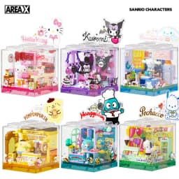 AREA-X Sanrio Series Kuromi Hellokitty Cinnamoroll Building Blocks MOC Creative House Ornament Model Bricks Toys For Adult Gifts