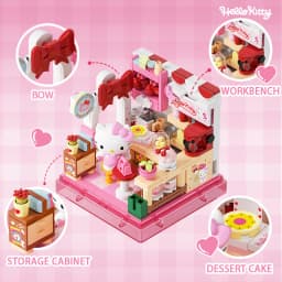 AREA-X Sanrio Series Kuromi Hellokitty Cinnamoroll Building Blocks MOC Creative House Ornament Model Bricks Toys For Adult Gifts