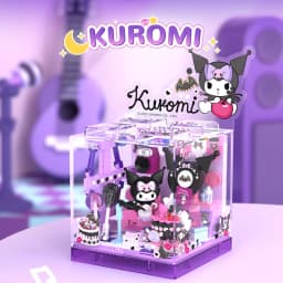 AREA-X Sanrio Series Kuromi Hellokitty Cinnamoroll Building Blocks MOC Creative House Ornament Model Bricks Toys For Adult Gifts
