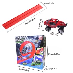 DIY Assembled Soft Track Car with Inertia Return for Kids Rolls Up Portable DIY Racetrack Birthday Gifts for Children