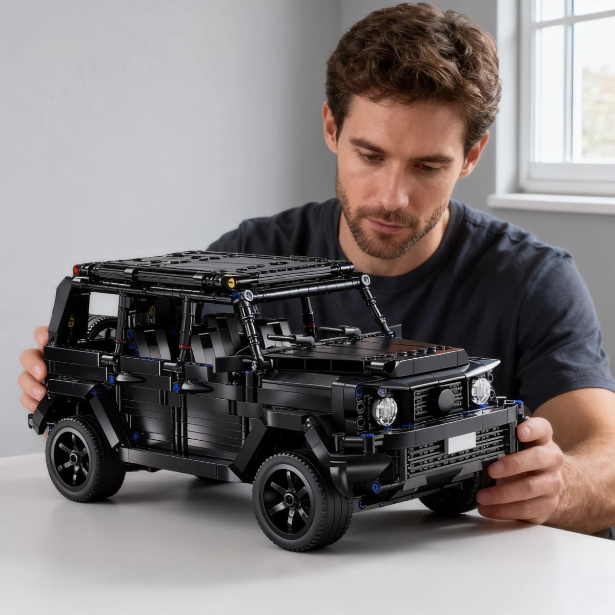 1:14 Technical Configurable Black Off-Road SUV Building Block MOC Construction Bricks Vehicle Toy Gift for Adults and Kids