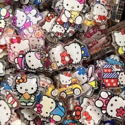 2cm cartoon anime cat and dog acrylic patch transparent handmade DIY keychain pendant PP clip accessory material wholesale