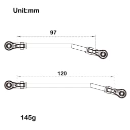 MEUS Racing Stainless Steel Links Set for 1/10 Axial Capra 1.9 UTB RC Crawlers