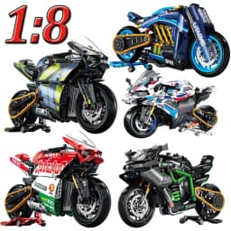 Adult Classic 1:8 Motorbike High-Tech Model Building Blocks Set Unique Motorcycle Bricks Toy Gift for Vehicle Enthusiasts