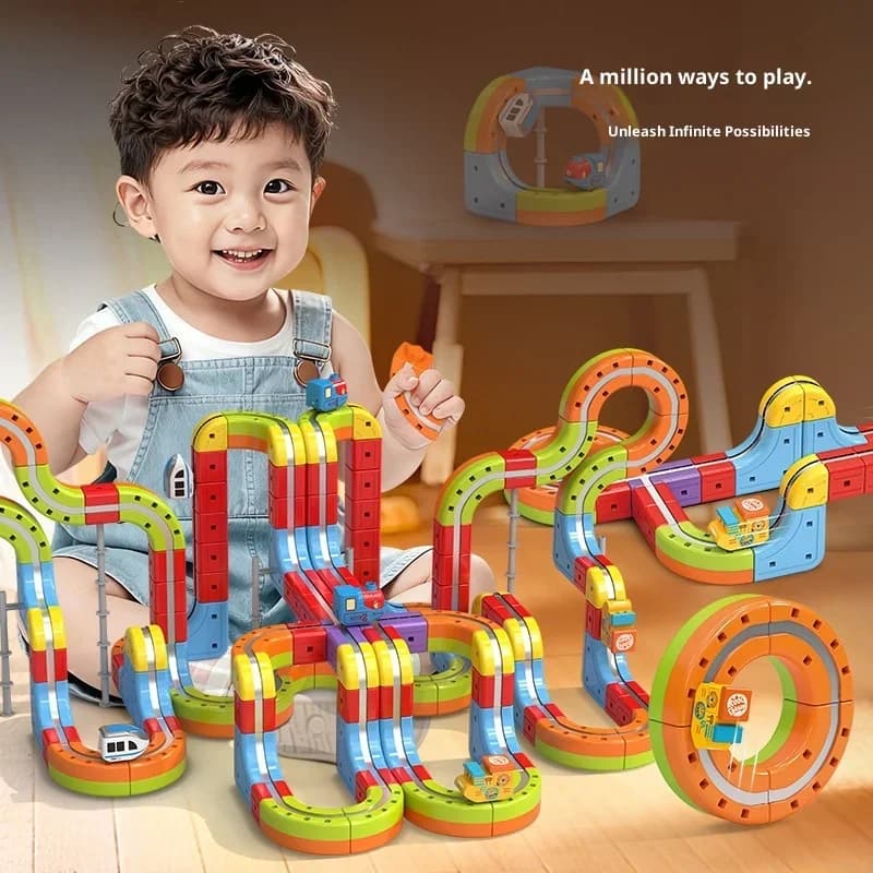 Sell Well Children'S Anti-Gravity Magnetic Attraction Track Train Changeable Magnetic Magic Rail Car Electric Train Toy
