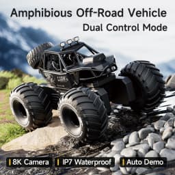 Amphibious 4WD RC Crawler 50Min Run Time IPX7 Waterproof APP and Gesture Control Off Road Drift HD Camera For All Terrain Advent