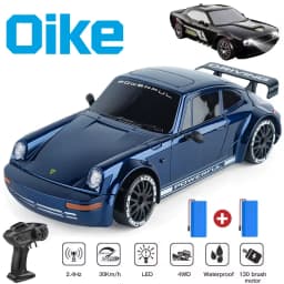 Oike 4WD Drift Racing RC Car with LED Light High Speed 2.4G Radio Remote Control 4x4 Race Sports Cars for Kids Toy Gift