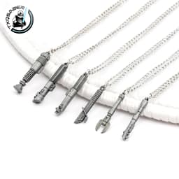 TXQSABER Mini Lightsaber Necklace Pendant for Obi Wan Kenobi Luke Skywalker Parts Display Saber Sword Metal Keychain Accessories