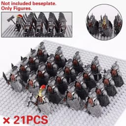 Mini Middle Ages Lord Rings Medieval Dwarf Wild Boar Goat Chariot Army Figures Building Blocks Bricks Kids Toys Christmas Gift