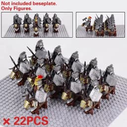Mini Middle Ages Lord Rings Medieval Dwarf Wild Boar Goat Chariot Army Figures Building Blocks Bricks Kids Toys Christmas Gift