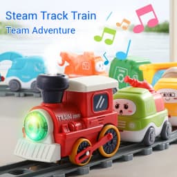 Children Electric Track Train Toy Steam Rail Car with Light&Music Mini Engineering Car Set Kids Puzzle Boy Toys Xmas Gifts