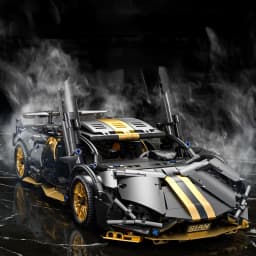 Technology 1:14 Black Supercar Racing Building Blocks Assembled Brick Car Toy Gift for Boys Birthday Present