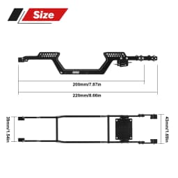 INJORA Universal LCG Chassis Frame Kit For 1/18 RC Crawler TRX4M (Aluminum)