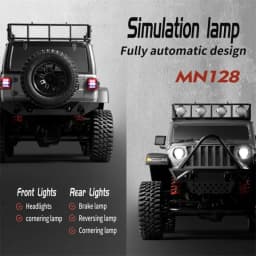 MN128 RC Crawler 1/12 Full Scale 4x4 2.4G Climbing Buggy Vehicle with LED Light 4WD Off-road Remote Control Cars Model Toys