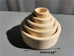 Kids Wooden Toys Rainbow Nesting Bowls BasSwood 6 Layer Arch Stacker Blocks Trees