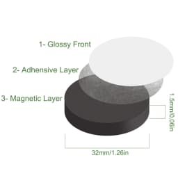 Evemodel 70pcs Miniature Self-adhensive Magnetic Bases 32mm Round Bases for Wargames CMB0132