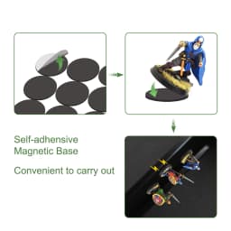 Evemodel 70pcs Miniature Self-adhensive Magnetic Bases 32mm Round Bases for Wargames CMB0132