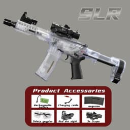 SLR Nylon Electric Gel Ball Blasting Toy Gun, Automatic Splash Ball Blaster, Suitable for Outdoor Shooting Games [No Bullets]