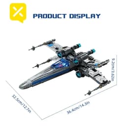 TOYLINX X-Wing Space Fighter Building Blocks Set LED Light Up Construction Toy Mechanical Space Vehicle with Pilot Bricks Gifts
