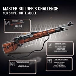 1206PCS Historical Rifle Model Kit Classic Bolt Action Sniper Building Set for Adult Collector Mechanical Engineering Project