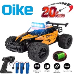 Oike Remote Control Car RC Drift Racing Vehicle Off Road Alloy 2.4G Radio High-Speed Trucks With LED Light Climbing Gift Kid Toy