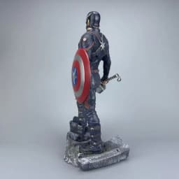 43cm Marvel Captain America Double Head Sculpt Action Figure Avengers Movie Peripheral Statue Desktop Decoration Gift For Men