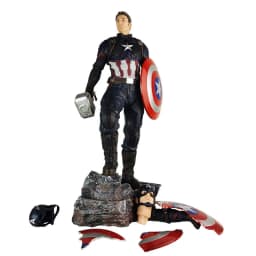 43cm Marvel Captain America Double Head Sculpt Action Figure Avengers Movie Peripheral Statue Desktop Decoration Gift For Men