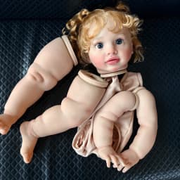 25inch Hand-Root Hair Pippa Reborn Doll Kit Unfinished Lifelike Awake Baby Multiple Layers Painting Doll Parts DIY Children Toys