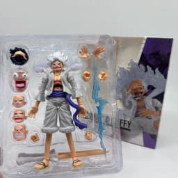 One Piece Monkey D. Luffy Gear 5 Sun God Nika Action Figure, Multi-Accessory Anime Figure Model Ornament