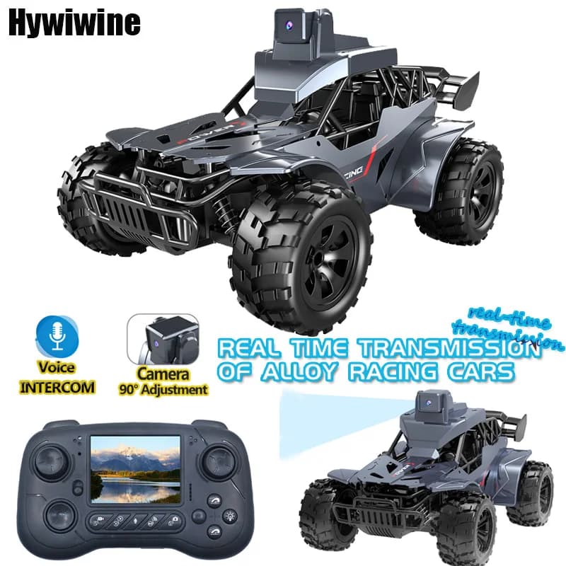 Rc Car with Camera Lcd Remote Fpv Real Time Transmission High Speed 2.4g Remote Control Car Voice Chat Toys For Kids Adults