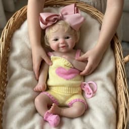 13 Inch Vivienen Silicone Reborn Baby Doll With Rooted Hair Soft Touch 3D Painted Silicone Newborn Baby Doll