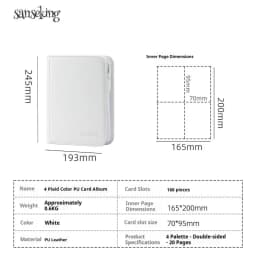 Sanseking Trading Card Binder 4/6/9 Pocket Card Collection Album Portable Card Storage Book for Collectible Cards