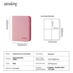 Sanseking Trading Card Binder 4/6/9 Pocket Card Collection Album Portable Card Storage Book for Collectible Cards
