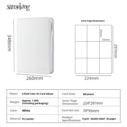 Sanseking Trading Card Binder 4/6/9 Pocket Card Collection Album Portable Card Storage Book for Collectible Cards