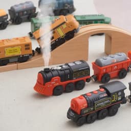wooden Remote Control Magnetic Electric RC Train Compatible Toy Car Wooden Track Children's Train Car Track Toys for Kids