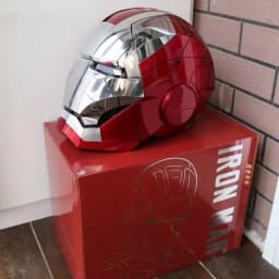 Marvel AutoKing Iron Man Mk5 Cosplay Helmet 1:1 Scale Wearable Model Toy With Voice Control And Light For Adults Birthday GiftS