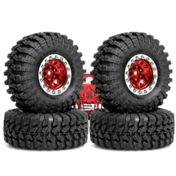 1.3” Aluminum Beadlock Wheel Tires for 1/18 1/24 RC Crawler Car SCX24 Axial AX24 FMS FCX24 TRX4M Upgrade RC Ca