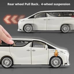 1:24 Alphard VS680 Remote-controlled Car Model Toy Models Alloy Body Rubber Tires Business Vehicle Models Music Light Gifts