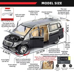 1:24 Alphard VS680 Remote-controlled Car Model Toy Models Alloy Body Rubber Tires Business Vehicle Models Music Light Gifts