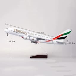 Airbus A380 UAE/Emirates Toy Plane Model 1/160 Scale 18 Inches Large Model Airplane Toy Kits with Stand Airliner Model Plane
