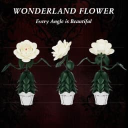 Wonderland White Flower Rose Building Block Set Mad Hatter Tea Party Plant Model Toys Valentine's Day Gifts for Women