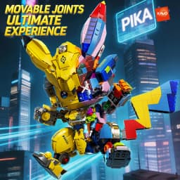 KAVOWORLD DIY Semi Mecha Anime Building Bricks Kit 1505PCS Glow Bricks Desk Decor Collectible Display Model for Building Fans